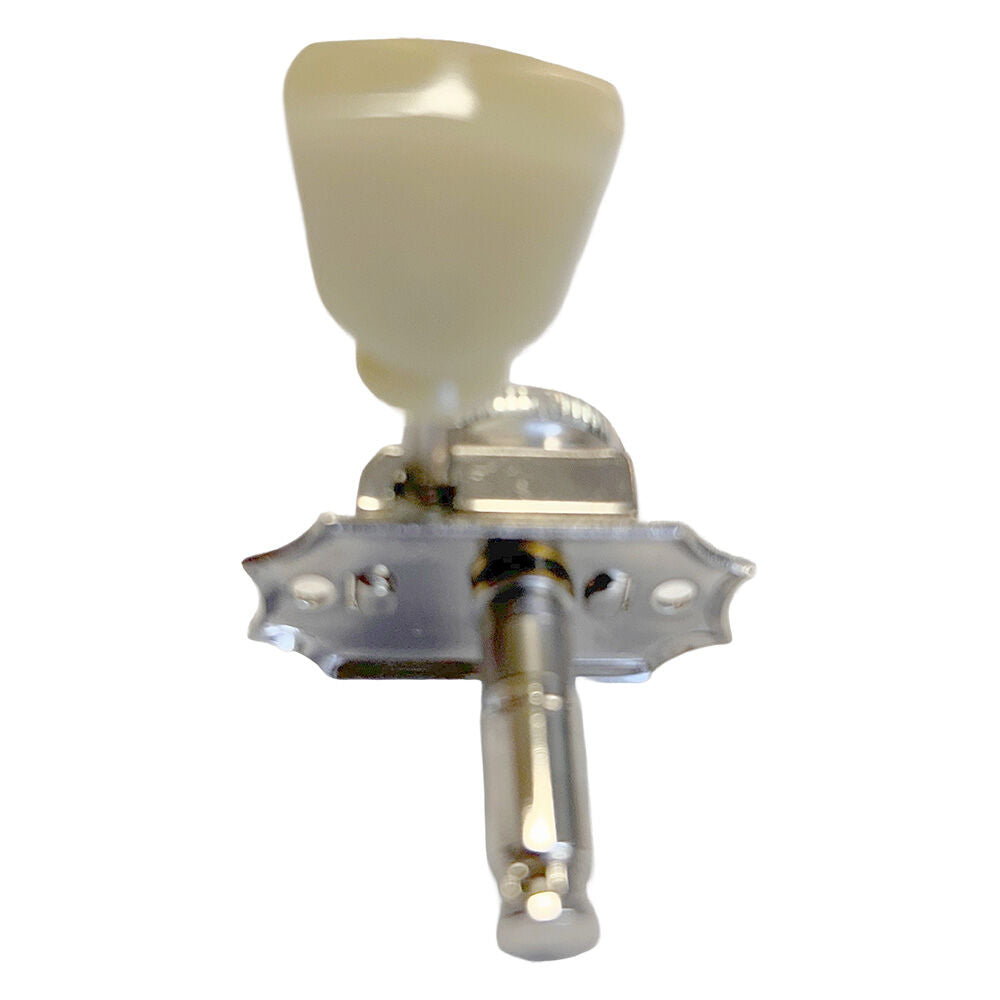 Gotoh SD90 Series Magnum Lock Electric Guitar Tuning Machines Nickel Finish 3+3 with Vintage Green Keystone Buttons — view 4