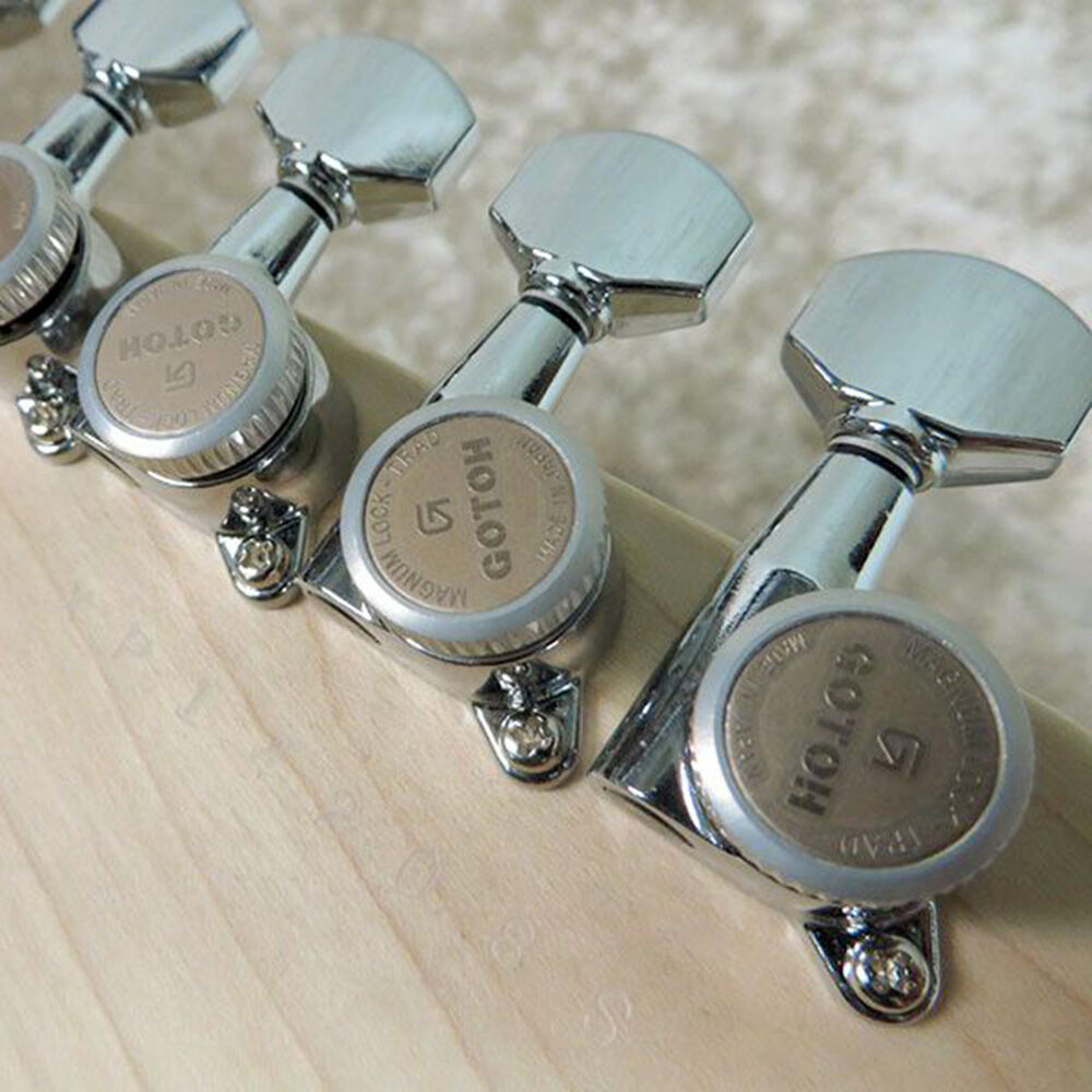 Gotoh SG381 Magnum Lock Traditional Series Guitar Tuning Machines, Chrome Finish, 6-Inline, Staggered Height Posts, 16:1 Ratio — view 2