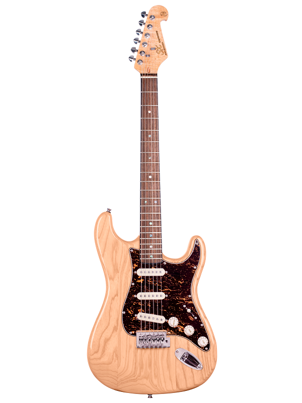 SX American Ash Series 4/4 Electric Guitar Natural Satin Finish with Gig Bag