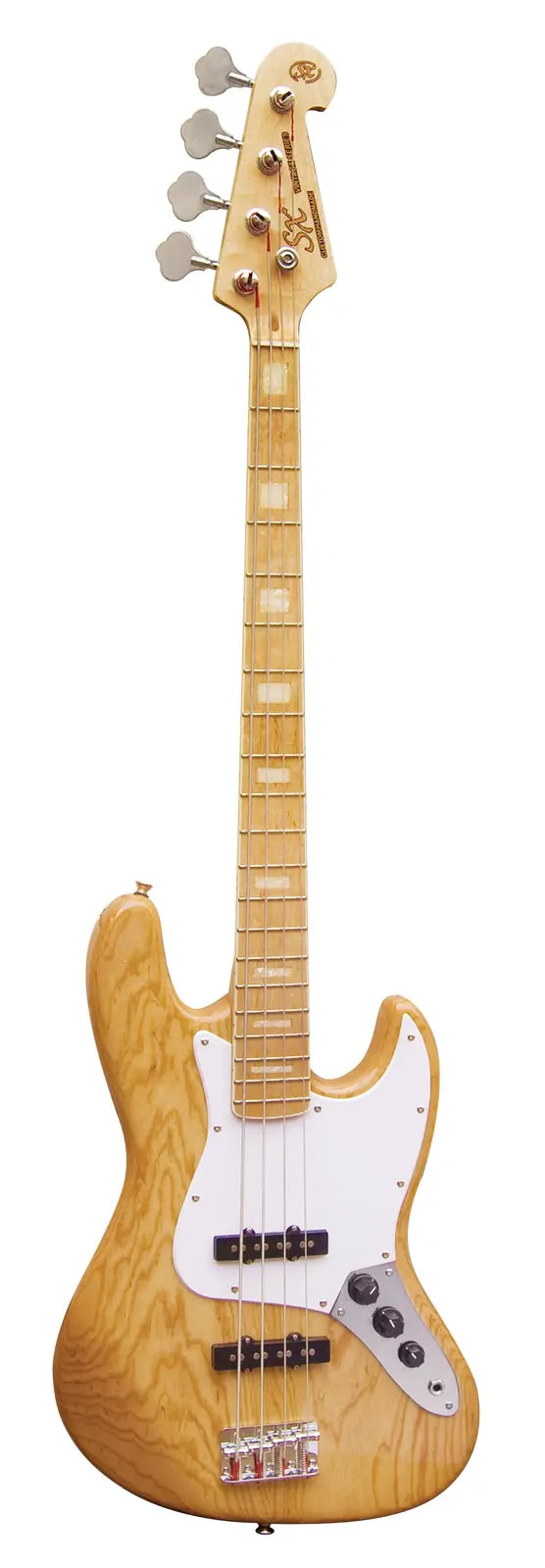 Essex JB Style Bass Guitar Natural Gloss with White Pickguard - Ash Series — view 2