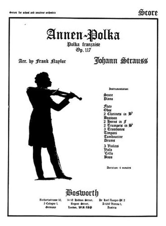 Strauss - Annen Polka Orchestra Score/Parts