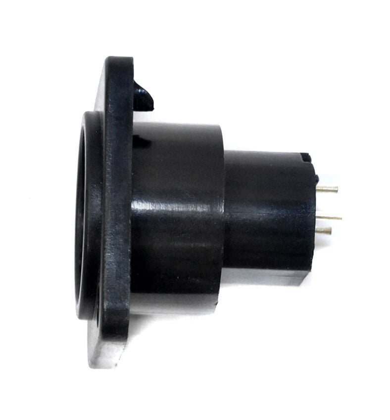 Leem 3-Pin Female XLR Panel Mount Connector with Black Molded Thermoplastic Housing — view 2