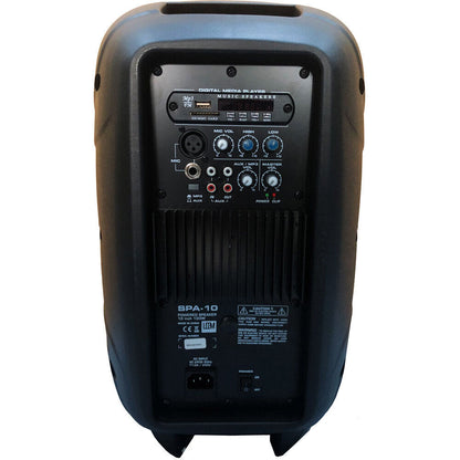 Leem SPA-10 Active 120W 2-Way 10" PA Speaker with Built-in MP3 Player, SD Card Slot, USB Input, 115dB Max SPL — view 2