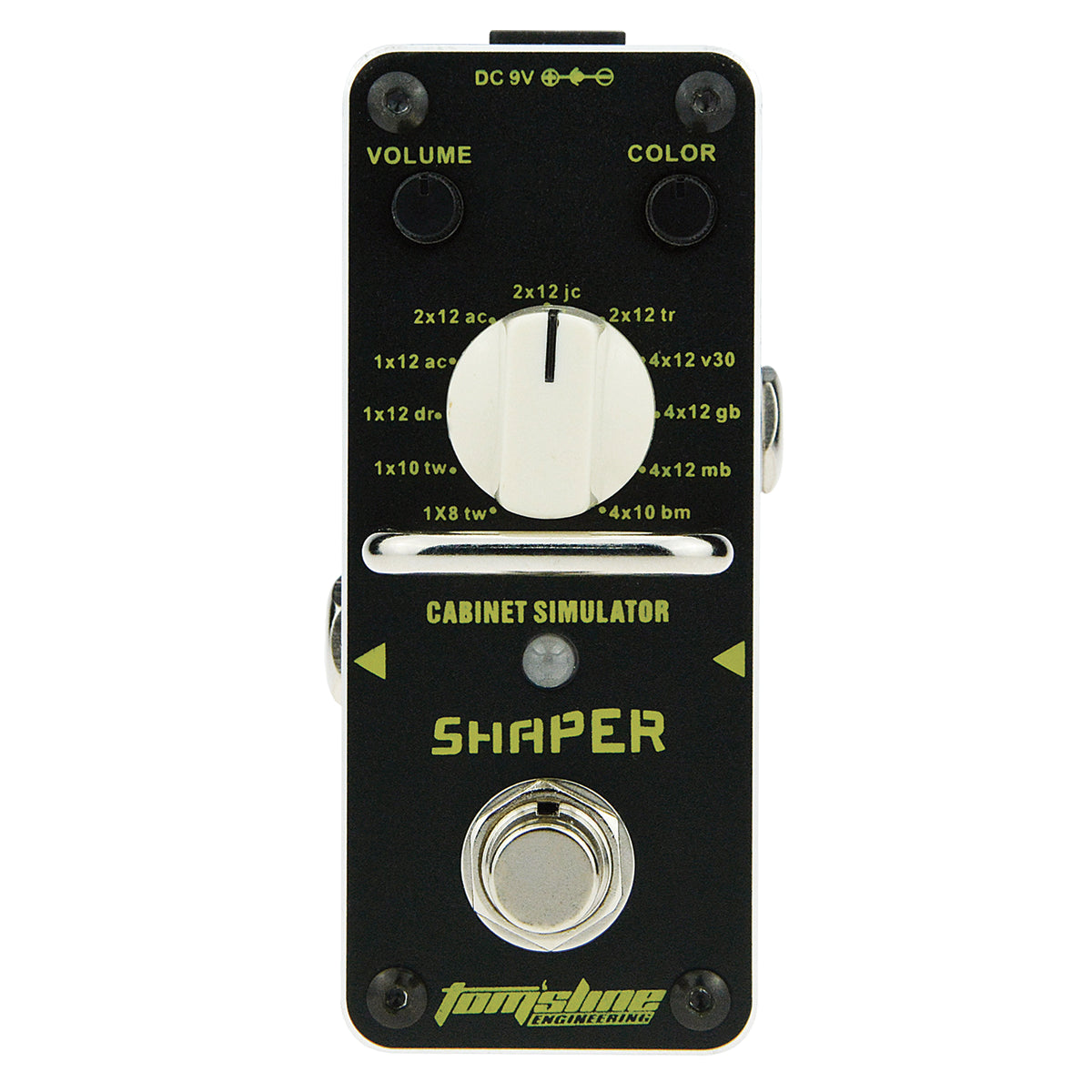 Toms Line ASR-3 Mini Cabinet Simulator Pedal with 11 Cab Sounds, Volume Control, Aluminium Case, 9V Power Input