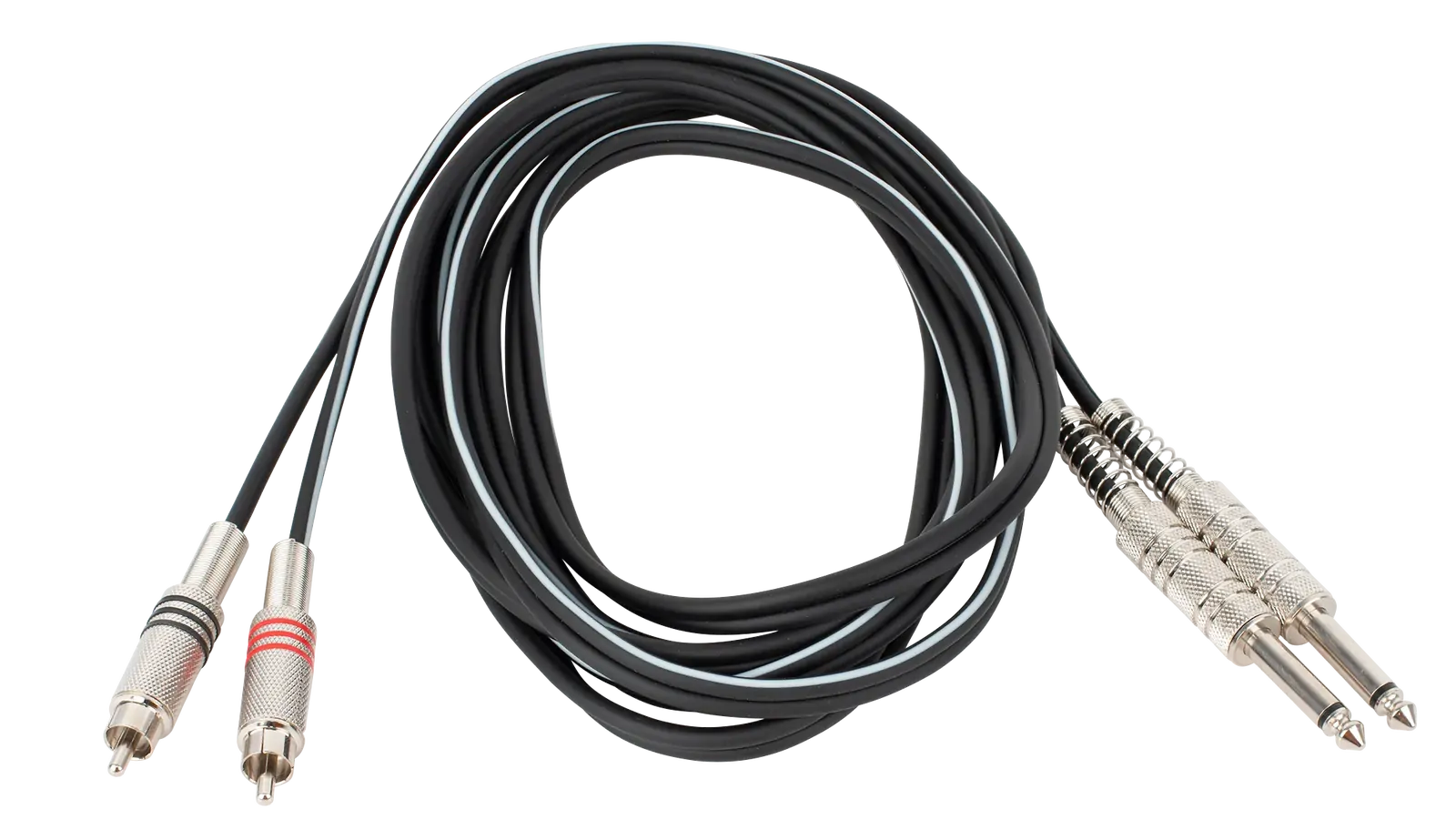 AMS 10 FT Cable 2 X 6.3mm Mono to 2 X RCA Male Jacks