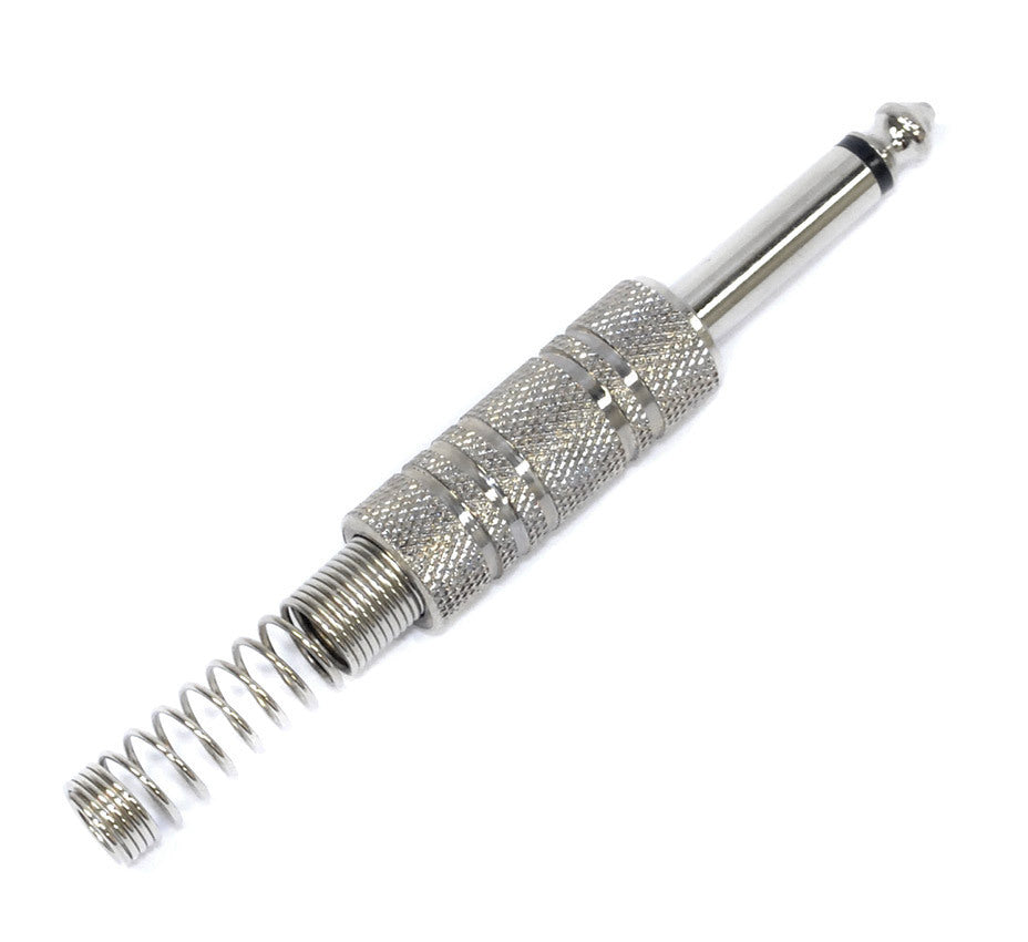 Leem 1/4" Metal Mono Jack Plug with Long Flexible Cable Boot