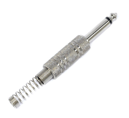 Leem 1/4" Metal Mono Jack Plug with Long Flexible Cable Boot