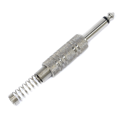 Leem 1/4" Metal Mono Jack Plug with Long Flexible Cable Boot