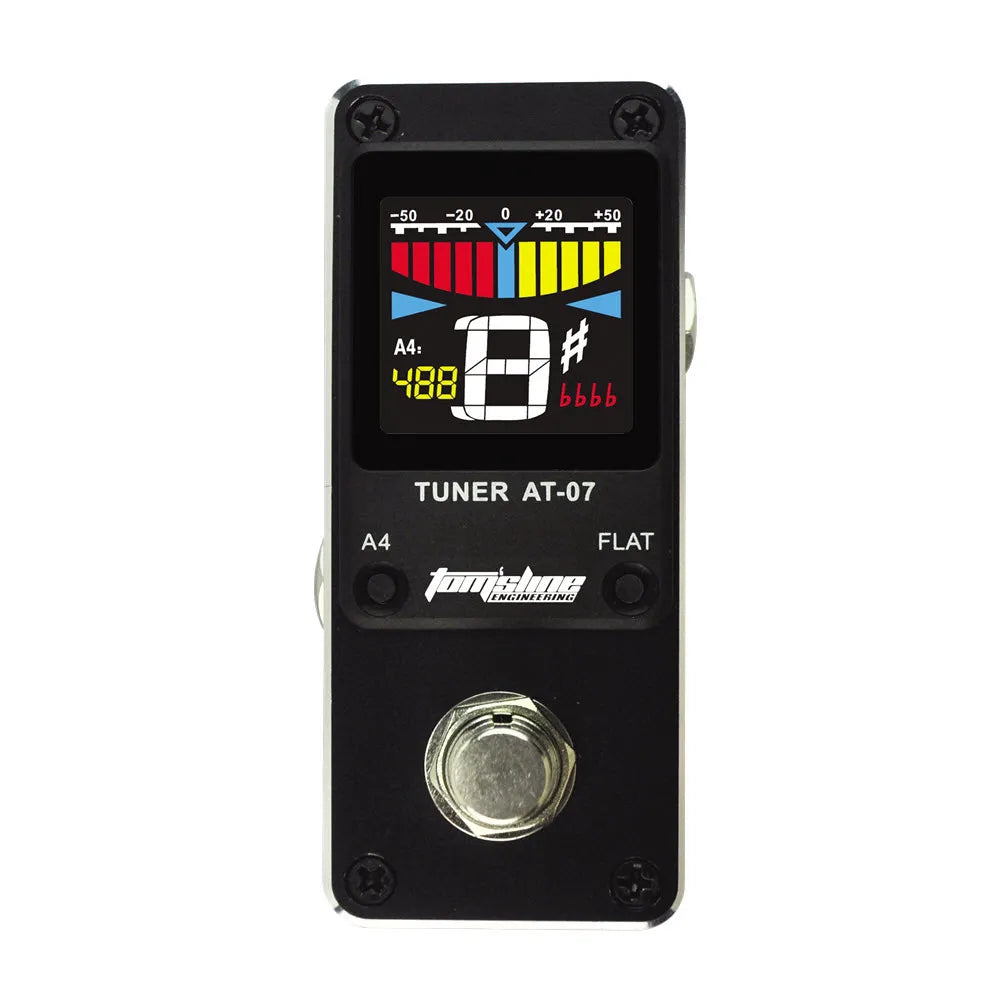 Toms Line AT-07 Mini Chromatic Pedal Tuner with Adjustable A, True Bypass, Aluminium Case, and Slip Resistant Bottom