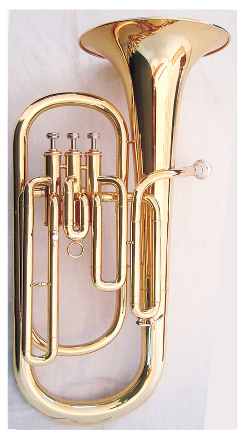 J.Michael TH650 Bb Tenor Horn in Clear Lacquer Finish with Case, 3 Pistons, 13.6 mm Bore, 223 mm Bell