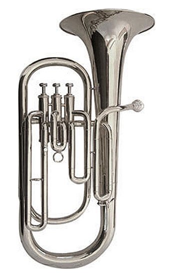 J.Michael TH750S Tenor Horn (Bb) Silver Plated with Case, 3 Pistons, 13.6 mm Bore, 223 mm Bell Size