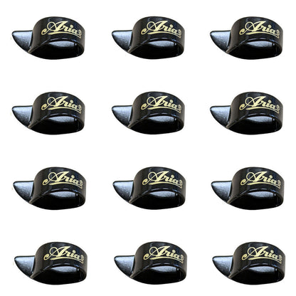 Aria Large Plastic Thumb Picks Black Finish 12-Pack — view 3