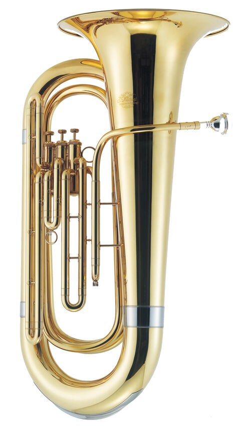 J.Michael TU2000 Bb Tuba with Clear Lacquer Finish, 3 Pistons, 16.80 mm Bore, 380 mm Bell, Semi-Hard Carrying Case Included