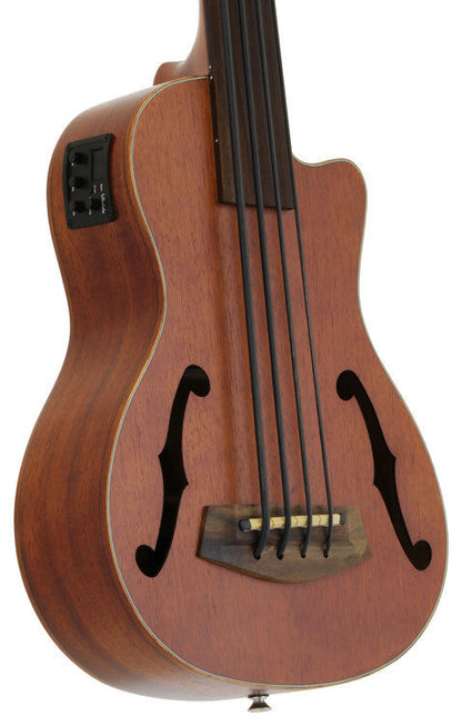 Aria AU-Series Fretless Bass Ukulele with Cutaway and On-Board Pre-Amp — view 3