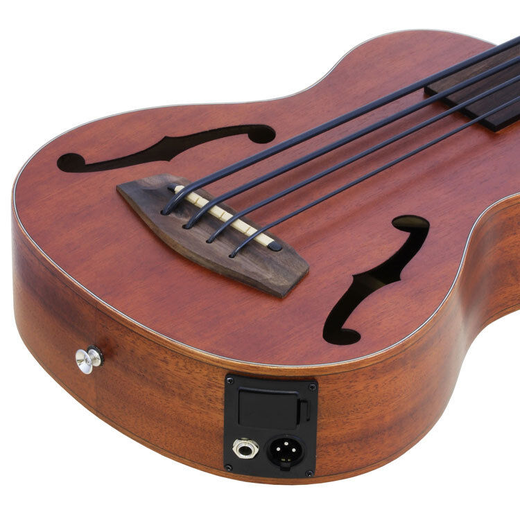 Aria AU-Series Fretless Bass Ukulele with Cutaway and On-Board Pre-Amp — view 4