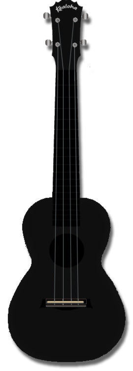 Kealoha Concert Ukulele Plain Black ABS Resin Body
