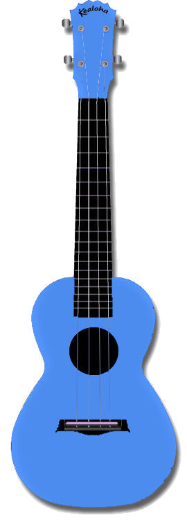 Kealoha Concert Ukulele Plain Blue ABS Resin Body