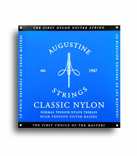 Augustine Classic Blue Classical Guitar Strings - Normal Tension Nylon Trebles / High Tension Silver Basses