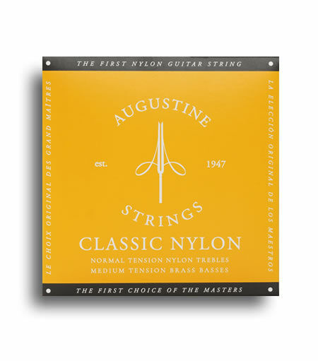 Augustine Classic Gold Classical Guitar Strings - Normal Tension Nylon Trebles / Medium Tension Brass Basses