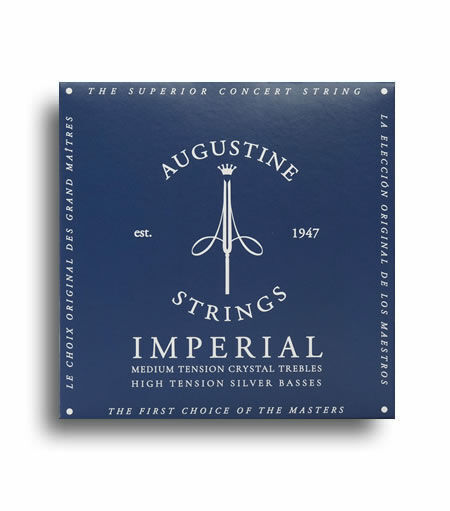 Augustine Imperial Blue Classical Guitar Strings - Medium Tension Crystal Trebles / High Tension Silver Basses