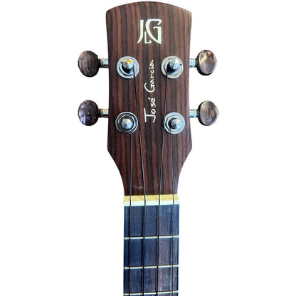 Jose Garcia AU-Series Striped Ebony Tenor Ukulele with Offset Design and Padded Gig Bag — view 3