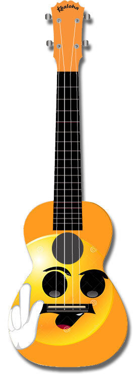 Kealoha "Smiley Yellow Face" Design Concert Ukulele with Yellow ABS Resin Body