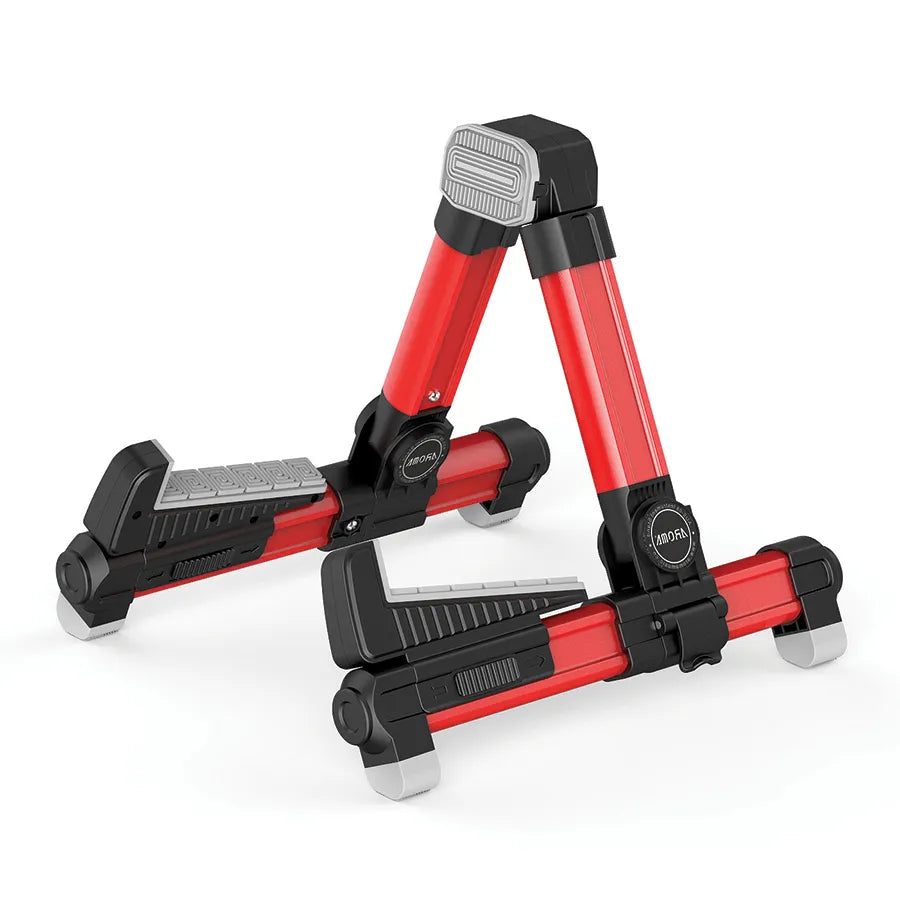 Aroma Red Ukulele, Violin & Mandolin Stand [AUS08RED] - Lightweight Aluminium, Folds Compact, Silicone Pads, Eco-Friendly