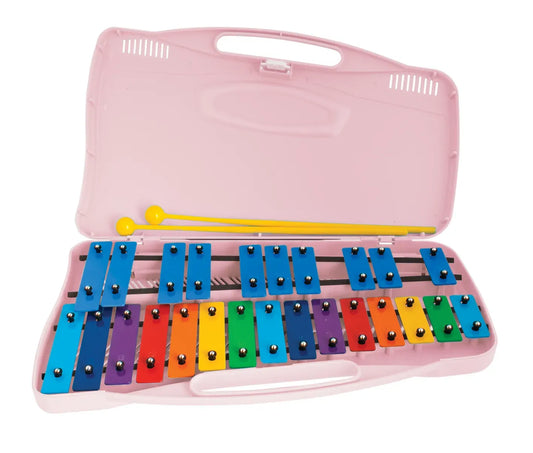 Angel 25 Note Chromatic Glockenspiel with Beater in Pink Case