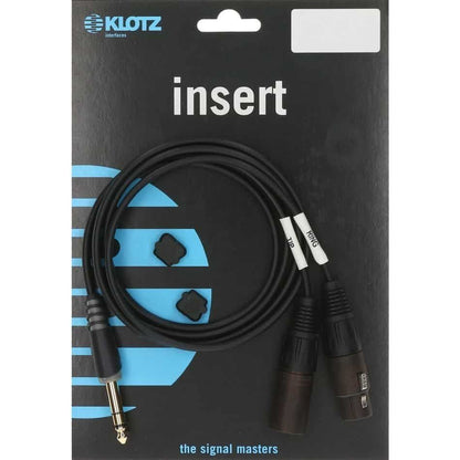 Klotz AY1X-0300 3m Insert Cable - 1/4" TRS Jack to 2 x XLR (M/F) — view 2