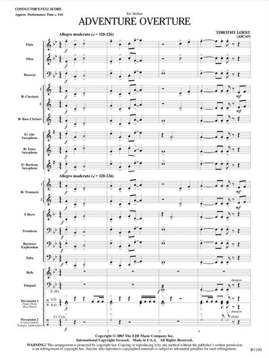 Adventure Overture (Music Score/Parts) Book