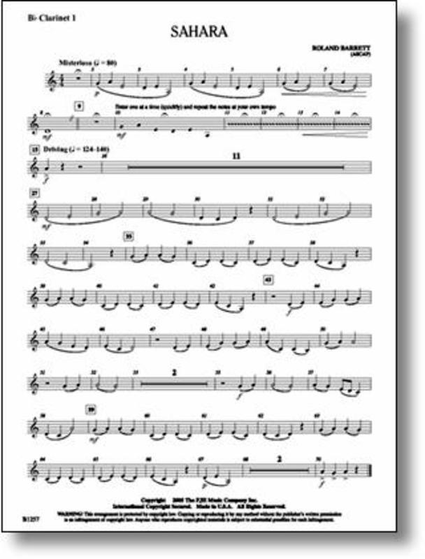 Sahara Concert Band 1 Score/Parts Book