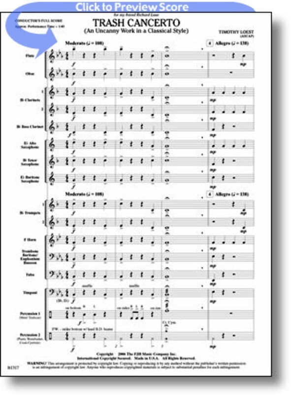 Trash Cancerto ( Uncanny Work ) Concert Band 1 Score/Parts Book