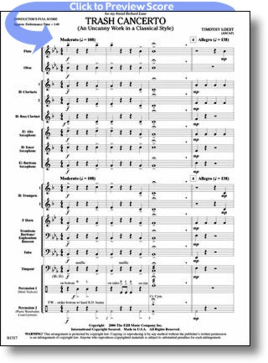 Trash Cancerto ( Uncanny Work ) Concert Band 1 Score/Parts Book