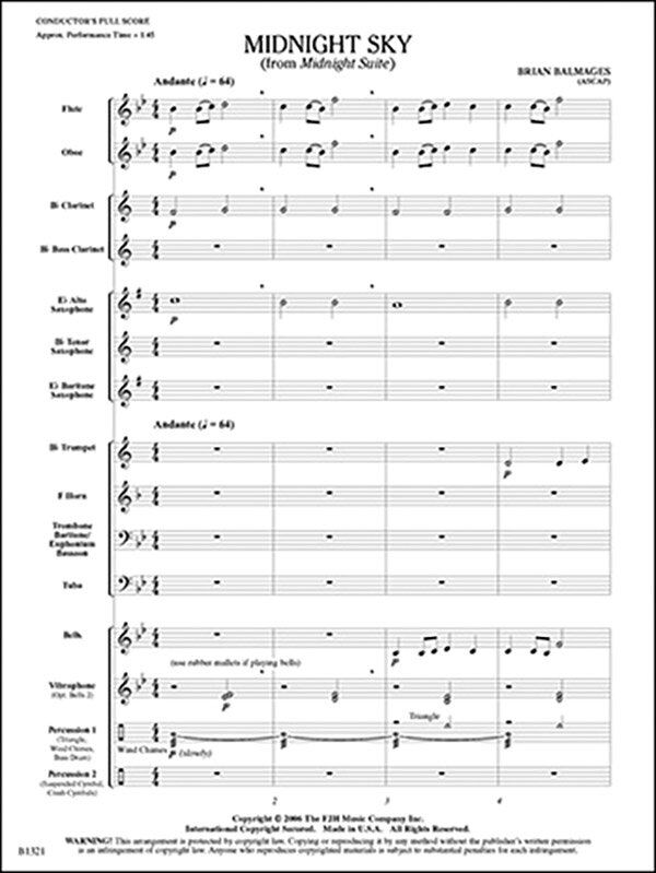 Midnight Sky from Midnight Suite by Brian Balmages, FJH Music Company, 1 page