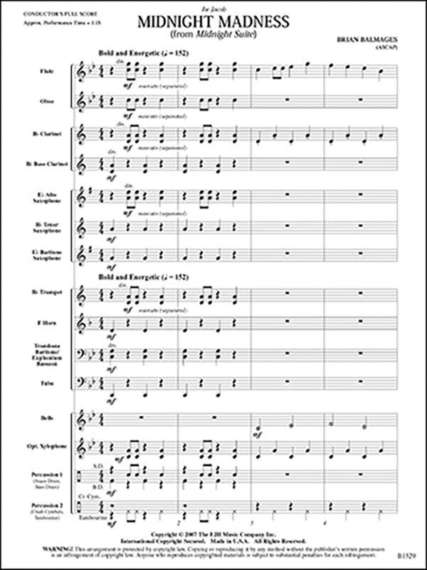 Midnight Madness from Midnight Suite - Brian Balmages - FJH Music Company - 1 Page