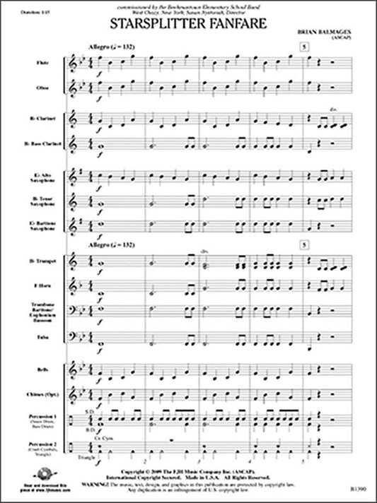 Starsplitter Fanfare CB0.5 SC/PTS by Brian Balmages - FJH Music Company