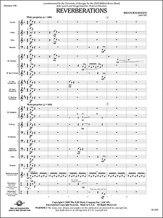 Reverberations CB3 SC/PTS by Brian Balmages, FJH Music Company, 1 page