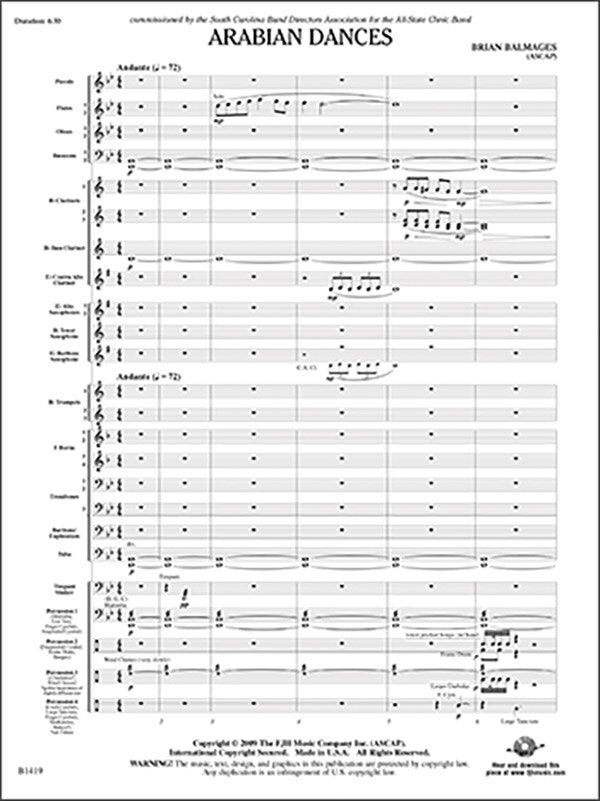 Arabian Dances by Brian Balmages for FJH Music Company, 1 page