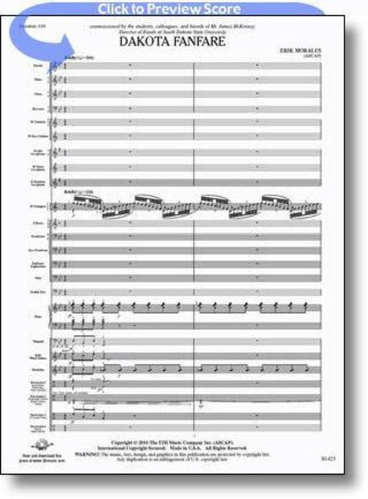Dakota Fanfare Concert Band Score/Parts Book