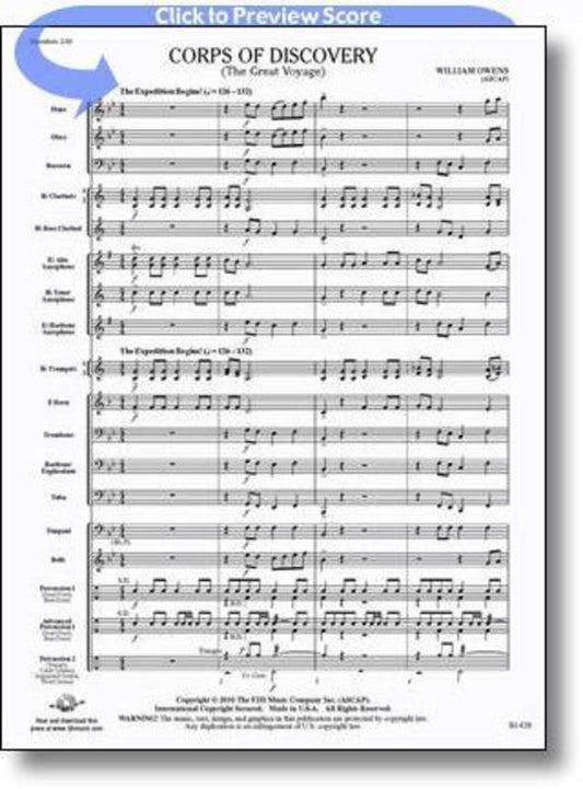 Corps Of Discovery Concert Band Score/Parts Book