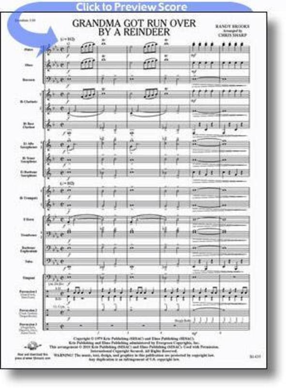 Grandma Got Run Over By A Reindeer Concert Band Score/Parts Book