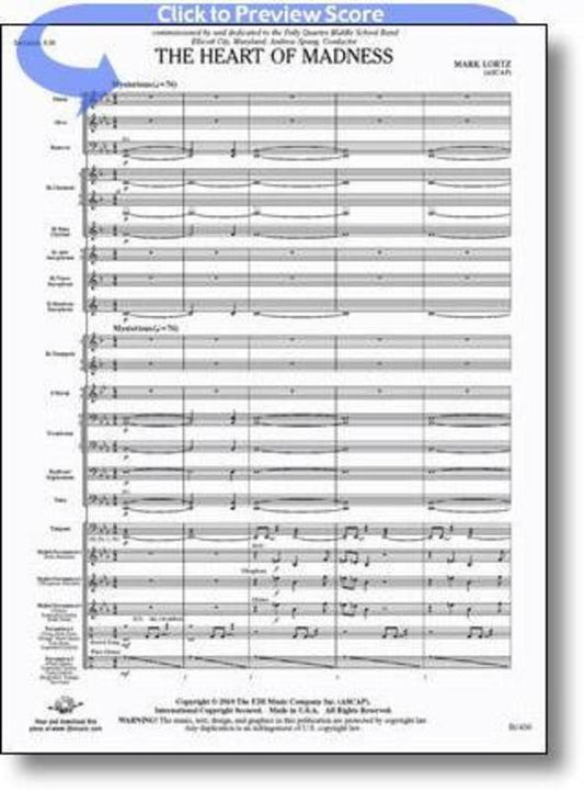 Heart Of Madness The Concert Band Score/Parts Book