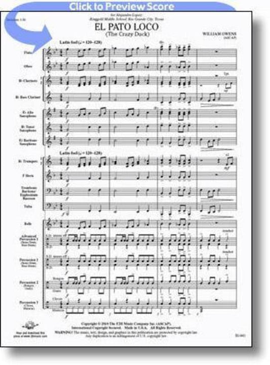 El Pato Loco Concert Band Score/Parts Book