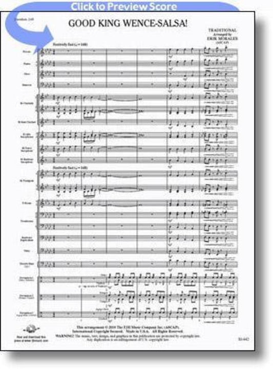 Good King Wence Salsa Arr Morales Concert Band Score/Parts Book