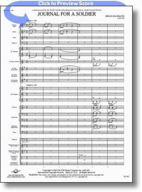 Journal For A Soldier Concert Band Score/Parts Book