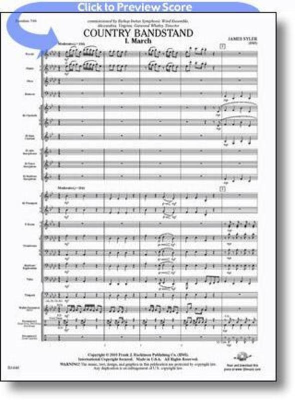 Country Bandstand Concert Band Score/Parts Book