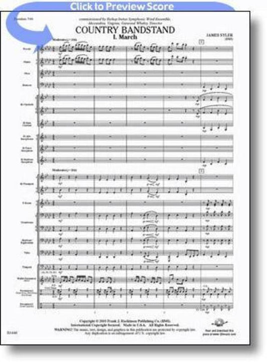 Country Bandstand Concert Band Score/Parts Book