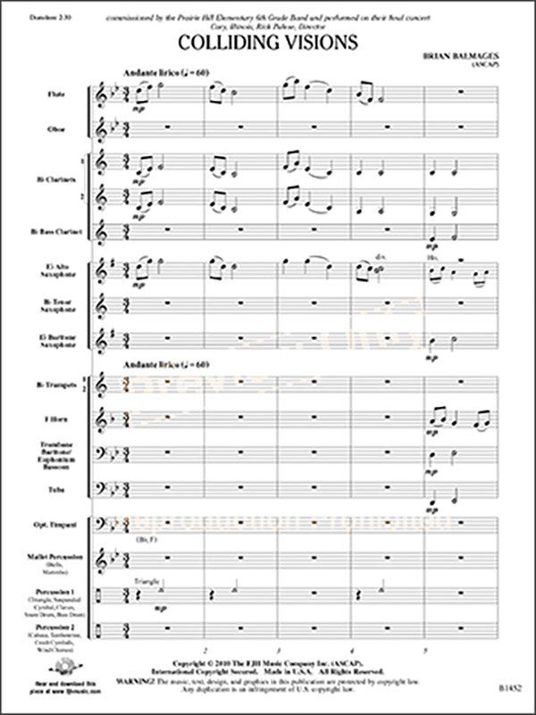 Colliding Visions by Brian Balmages - FJH Music Company, 1 Page