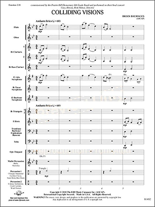 Colliding Visions by Brian Balmages - FJH Music Company, 1 Page