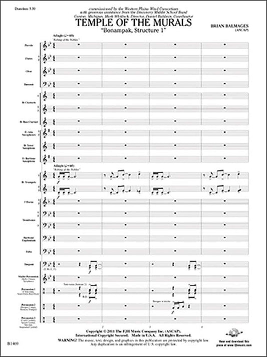 Temple of the Murals by Brian Balmages, FJH Music Company, 1 page